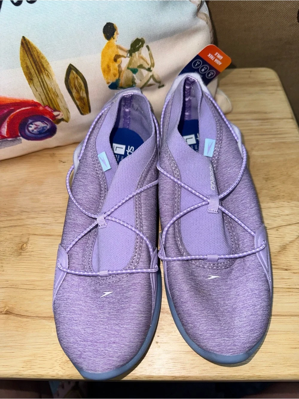 Speedo NWT! Junior Watertrek Water Shoes In Lilac Size L/Junior